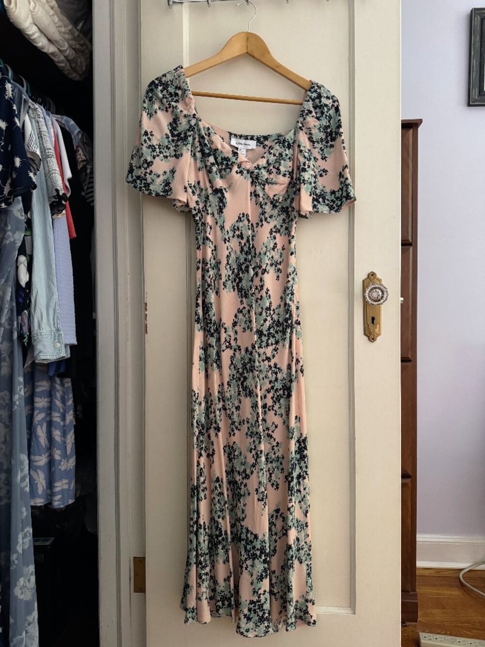 & Other Stories Flutter-Sleeve Midi Dress (Cream)